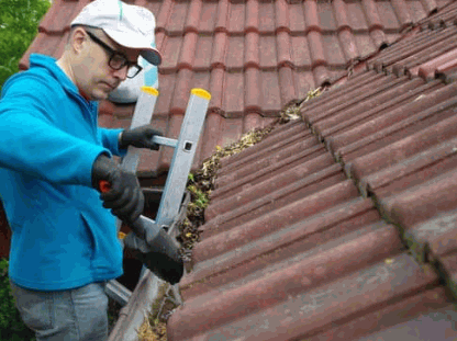 Cleaning Roof with trowel 1