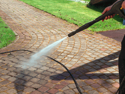 pressure wash Removes Stains And Dirt in driveway